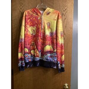 Mens Under the Sea All‎ Over Print Pullover Hoodie~Oceanscape-Squid Sea Monster